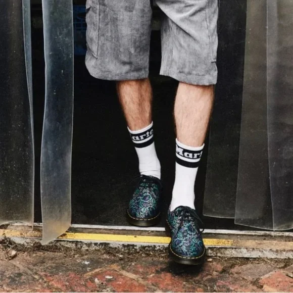 靴 Dr.Martens Floral Jacquard Oxord Shoes 1461 Floral Jacquard Oxord Shoes in Black/purple | Dr. Martens